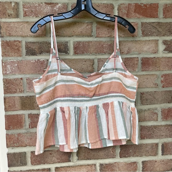 Roxy multicolor stripe spaghetti strap boho tank top NWT XL - Picture 7 of 11